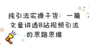 纯引流实操干货:一篇文章给你讲透B站视频引流的思路思维!-56课堂