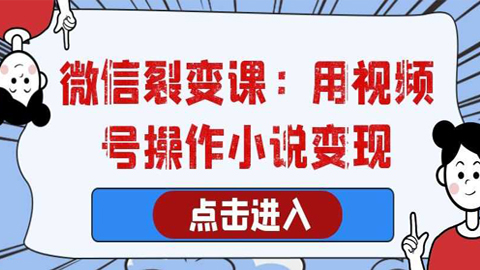 微信裂变课程：用视频号操作小说变现-56课堂