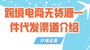 跨境电商实战操作,无货源一件代发渠道介绍-56课堂