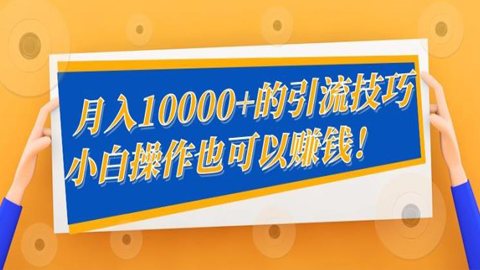 引流变现大揭秘：月入10000+的引流技巧，小白操作也可以赚钱！-56课堂