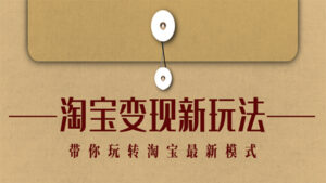 淘宝变现新玩法:带你玩转淘宝最新模式(1-2)-56课堂