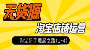 无货源淘宝店铺运营，淘宝新手崛起之路（1-4）-56课堂