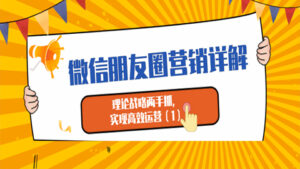 微信朋友圈营销详解:理论战略两手抓,实现高效运营 (1)-56课堂