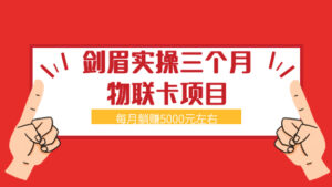 剑眉大侠实操三个月物联卡暴利项目，每月躺赚5000元左右（价值300元）-56课堂