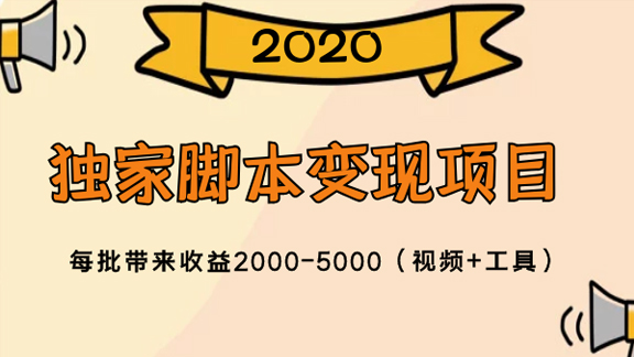 2020独家偏门脚本变现项目，每批带来收益2000-5000（视频+工具）【价值800元】-56课堂