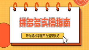 拼多多实操指南:带你轻松掌握平台运营技巧(1-9)-56课堂
