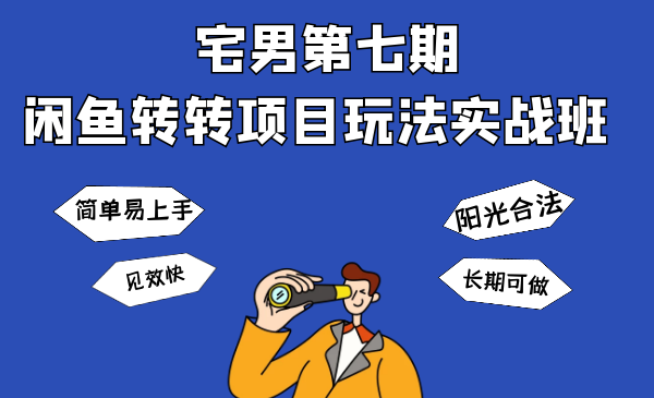 宅男《闲鱼转转项目玩法实战班》第七期，简单易上手，见效快，阳光合法-56课堂