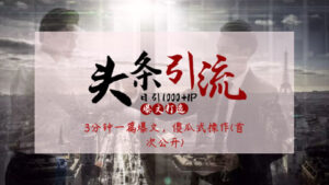 头条日引1000+精准流量,3分钟一篇爆文,傻瓜式操作(首次公开)-56课堂