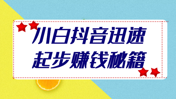 小白抖音迅速起步赚钱秘籍，独家涨粉变现技巧-56课堂