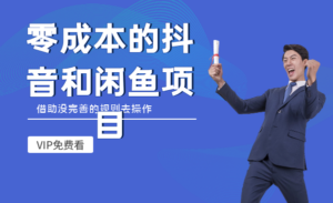 零成本的抖音和闲鱼项目,借助没完善的规则去操作-56课堂