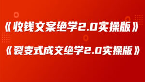 《收钱文案绝学2.0实操版》+《裂变式成交绝学2.0实操版》-56课堂