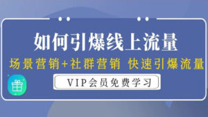 如何引爆线上流量?场景营销+社群营销,快速引爆流量(3节视频课)-56课堂