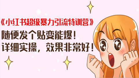 小红书超级暴力引流特训营，让你随便发帖即能爆的实操手法【视频教程+素材】-56课堂