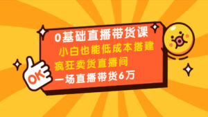 0基础直播带货课:小白也能低成本搭建疯狂卖货直播间:1场直播带货6万(8堂课)-56课堂