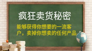 疯狂卖货秘密,能够获得你想要的一流精准客户,卖掉你想卖的任何产品-56课堂
