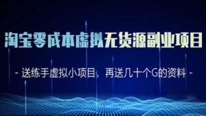淘宝零成本虚拟无货源副业项目2.0,一个店铺可以产出5000左右的纯利润-56课堂