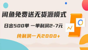 闲鱼免费送无货源模式是如何日出500单的?一单利润2-7元纯利润一天2000+-56课堂