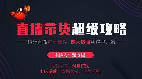 抖音直播带货超级攻略：抖音直播带货的详细玩法，小店运营、付费投放等-56课堂
