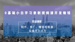 0基础小白学习录制视频课开发赚钱:制作、推广、赚钱视频课,实操月入过万-56课堂