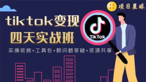 tiktok变现四天实战班:连怼技术+矩阵玩法赚,单账号月入2000美金(实操视频)-56课堂