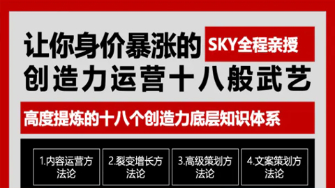 让你的身价暴涨的创造力运营十八般武艺，高度提炼的18个创造力底层知识体系-56课堂