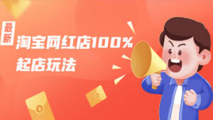 淘宝网红店100%起店玩法:稳定月利润在5000块左右,轻松一人可操作多店-56课堂