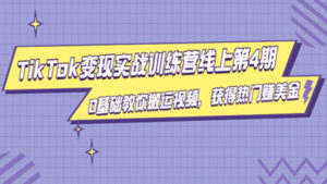龟课·TikTok变现实战训练营线上第4期,0基础教你搬运视频,获得热门赚美金-56课堂