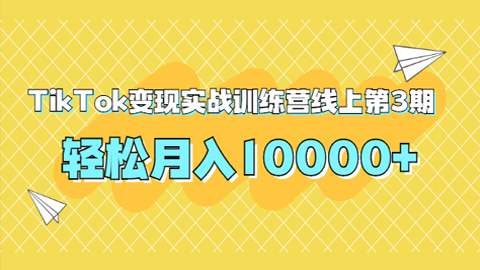 龟课TikTok变现实战训练营线上第3期，轻松月入10000+-56课堂