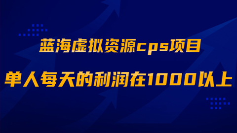 蓝海虚拟资源cps项目，目前最高单人每天的利润在1000以上【视频课程】-56课堂