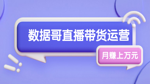 数据哥直播带货运营线上进阶课，让普通人也能靠直播月赚上万元-56课堂