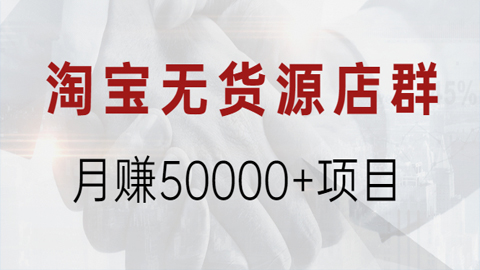 淘宝无货源店群月赚50000+项目，选品，上架，引流，详细操作教程！-56课堂