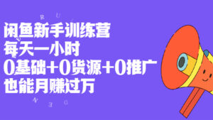 闲鱼新手训练营,每天一小时,0基础+0货源+0推广,也能月赚过万-56课堂
