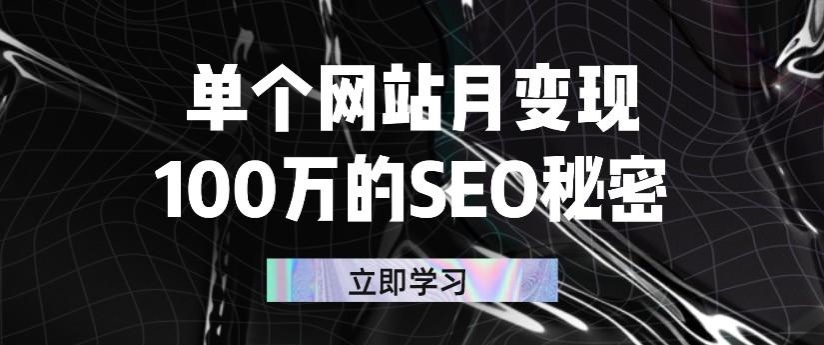 单个网站月变现100万的SEO秘密：如何百分百做出赚钱站点-56课堂