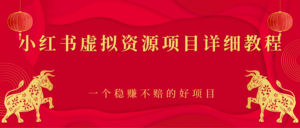 小红书虚拟资源项目详细教程，一个稳赚不赔的好项目-56课堂