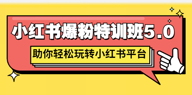 小红书爆粉特训班5.0，助你轻松玩转小红书平台价值1380元-56课堂