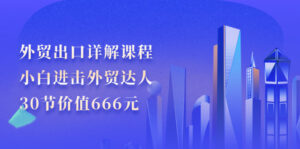 外贸出口详解课程:小白进击外贸达人,30节价值666元-56课堂