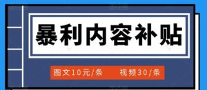 百家号暴利内容补贴项目,图文10元一条,视频30一条,新手小白日赚300+-56课堂