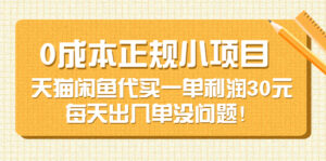 0成本正规小项目：天猫闲鱼代买一单利润30元，每天出几单没问题！-56课堂