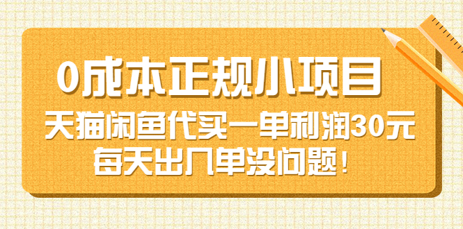 0成本正规小项目：天猫闲鱼代买一单利润30元，每天出几单没问题！-56课堂