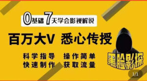 影视解说7天速成法：百万大V 悉心传授，快速制做 获取流量-56课堂