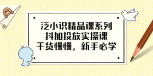 泛小识精品课系列:抖加投放实操课,干货慢慢,新手必学(12节视频课)-56课堂