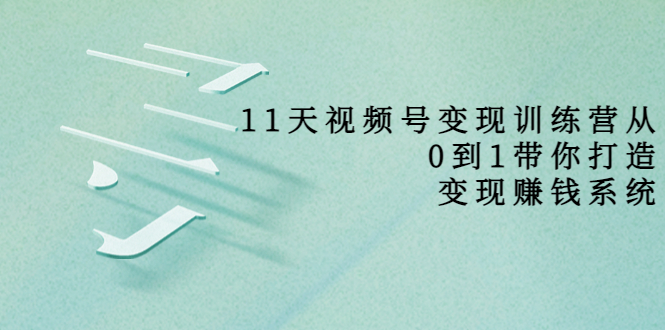 11天视频号变现训练营，从0到1打造变现赚钱系统-56课堂