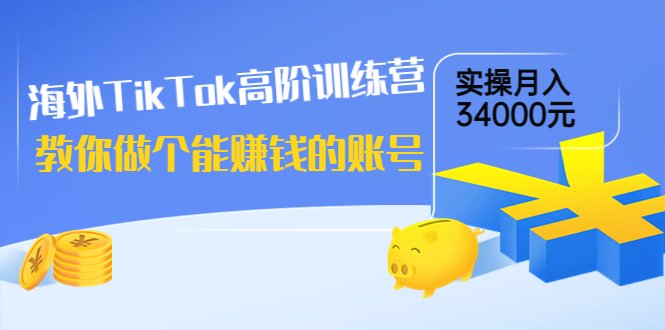 海外TikTok高阶训练营：教你做个能赚钱的账号，实操月入34000元！-56课堂