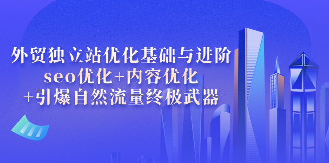 外贸独立站优化基础与进阶，seo优化+内容优化+引爆自然流量终极武器-56课堂