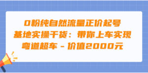 0粉纯自然流量正价起号基地实操干货:带你上车实现弯道超车-56课堂
