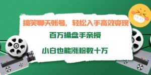 搞笑聊天账号,轻松入手高效变现,百万操盘手亲授,小白也能涨粉数十万-56课堂