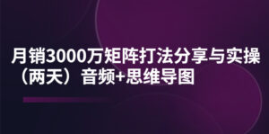 某线下培训:月销3000万矩阵打法分享与实操(两天)音频+思维导图-56课堂