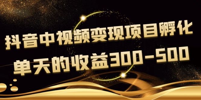 黄岛主《抖音中视频变现项目孵化》单天的收益300-500 操作简单粗暴-56课堂