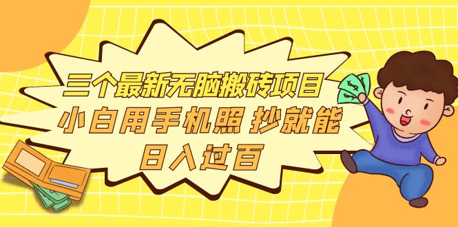 三个最新无脑搬砖项目，小白用手机照抄就能日入过百-56课堂