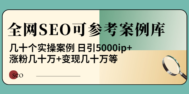 《全网SEO可参考案例库》几十个实操案例 日引5000ip+涨粉百W+变现几十W等!-56课堂